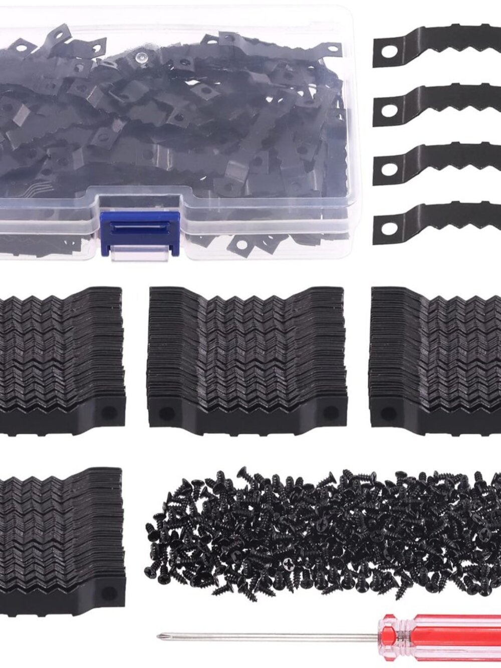 600Pcs Sawtooth Picture Frame Hanging Hangers Double Hole with Screws and Screwd